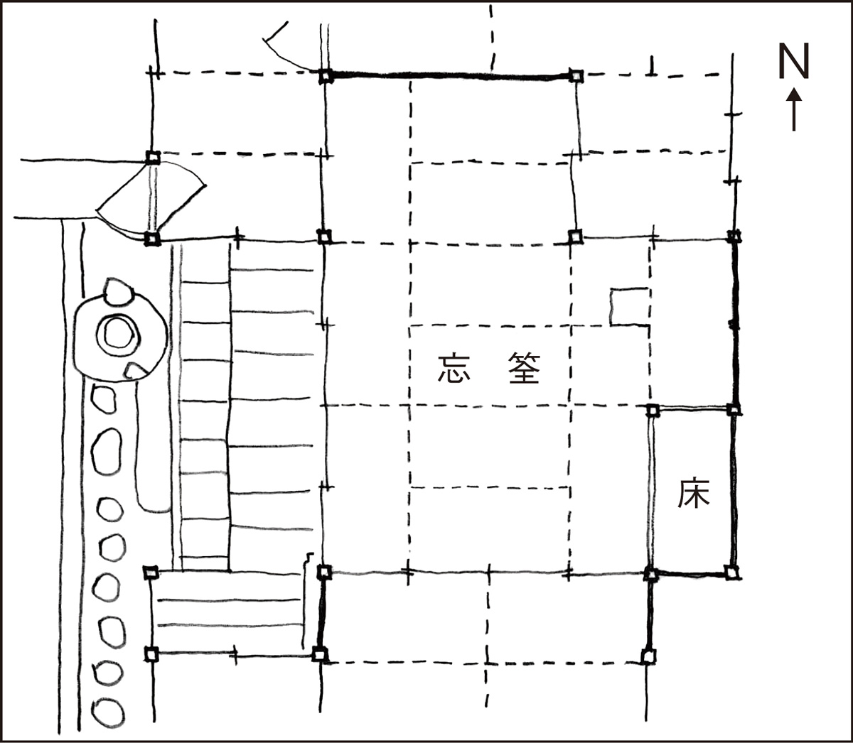 孤篷庵　平面図